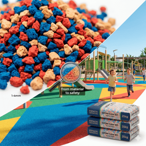 Caucho EPDM color granulado - Espacio deportivo