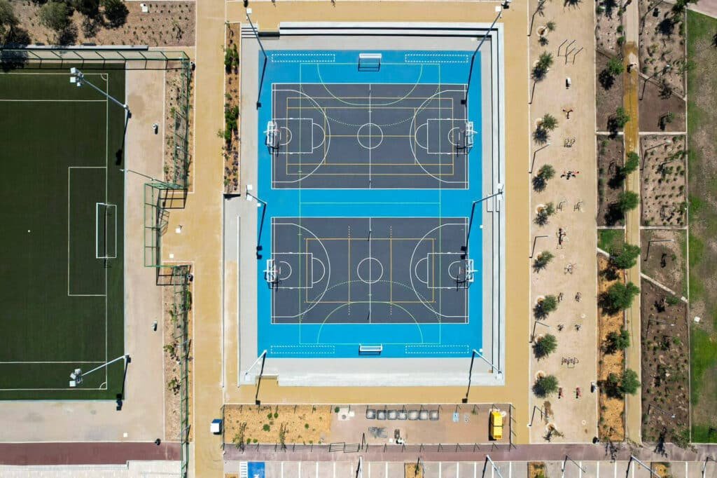 Infraestructura deportiva Cerro Chena , multicanchas EPDM - Espacio Deportivo