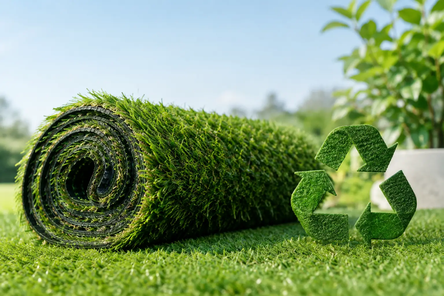 El futuro del césped sintético reciclable